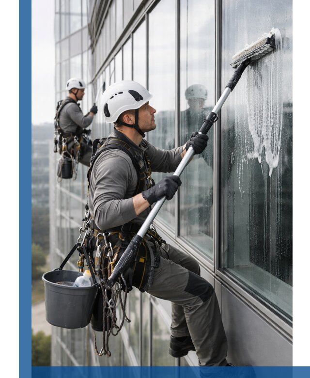 Высотная мойка сплошного остекления с выездом в Сочи