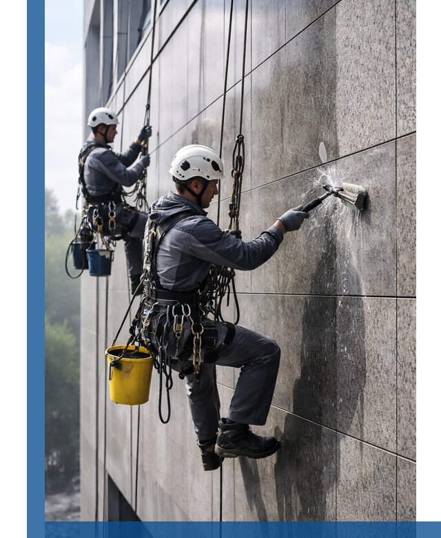 Профессиональная мойка фасада из керамогранита в Сочи