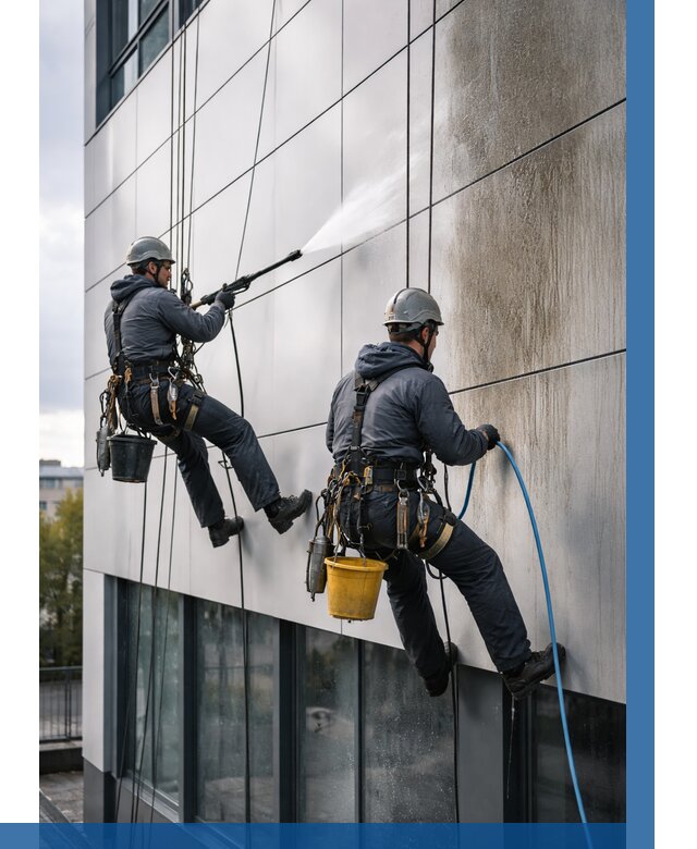 Мойка фасада из композита в Сочи по цене от 310 р. | ВЫСОТНИК-Счи