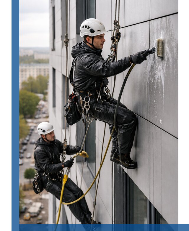 Профессиональная мойка фасада из композита в Сочи