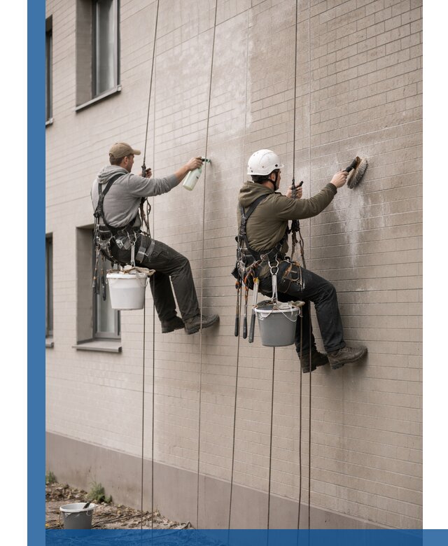 Удаление высолов с фасада зданий в Сочи без повреждений и следов