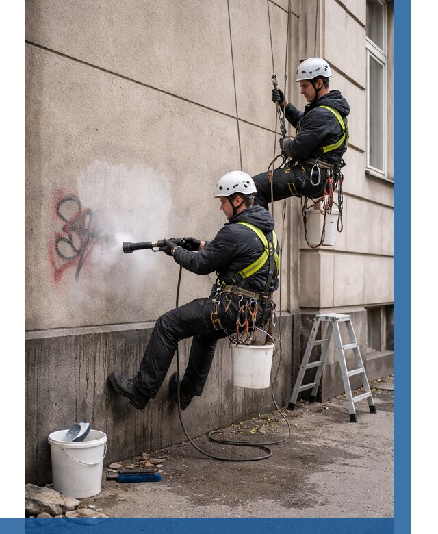 Удаление граффити с фасада в Сочи от 4651 р. | ВЫСОТНИК-Счи