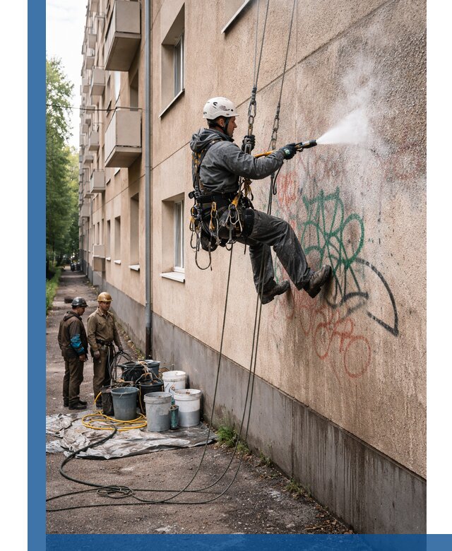 Удаление граффити с фасада в Сочи без следов и повреждений