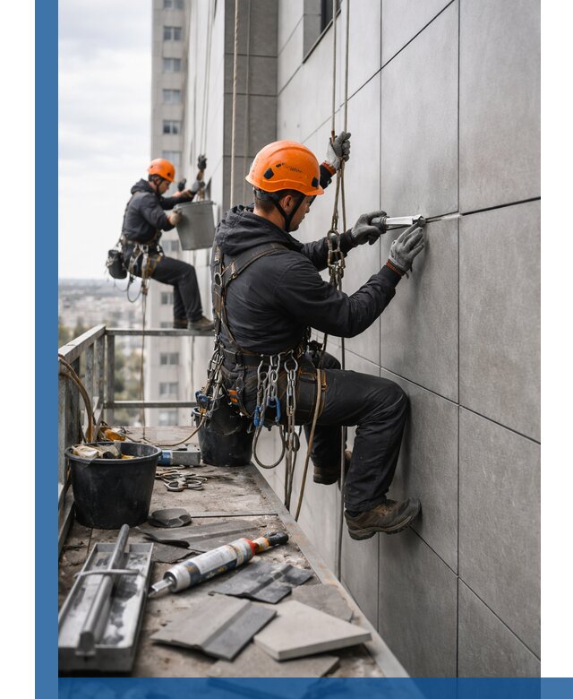 Профессиональный ремонт фасада из керамогранита в Сочи