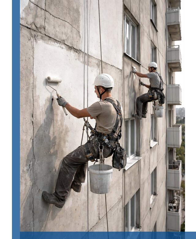 Покраска бетонного фасада в Сочи для жилых и промышленных объектов