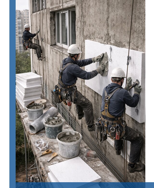 Утепление фасада пенополистиролом в Сочи под ключ