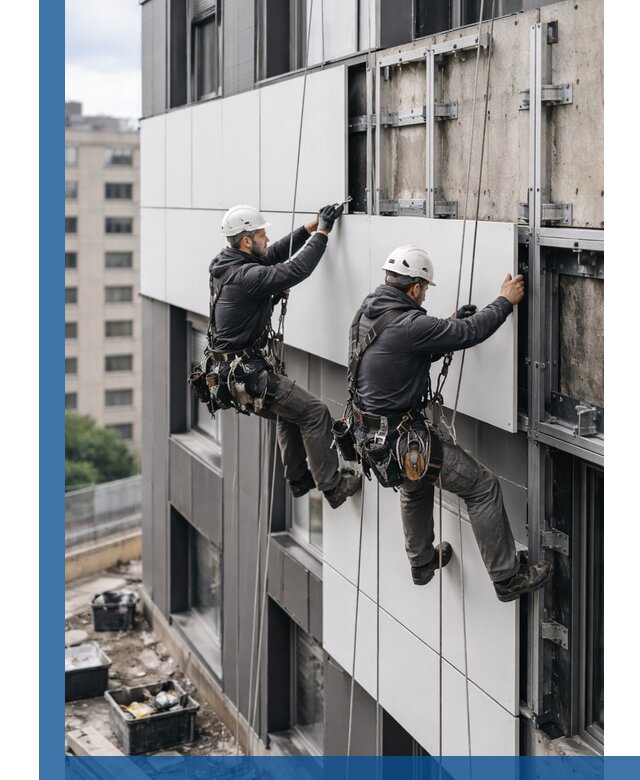 Монтаж композитных панелей фасада в Сочи под ключ