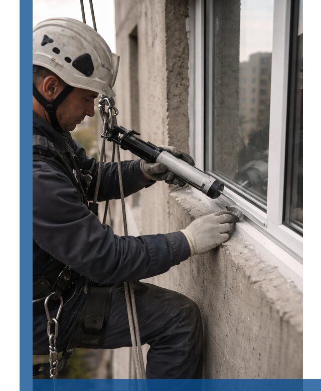 Герметизация оконных швов снаружи в Сочи профессионально