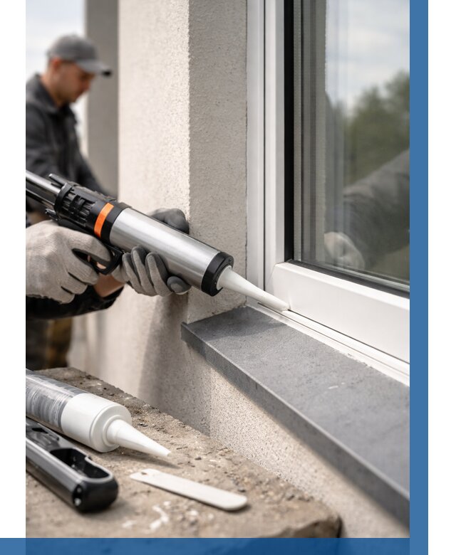 Герметизация монтажных швов окон в Сочи от 672 р. | ВЫСОТНИК-Счи