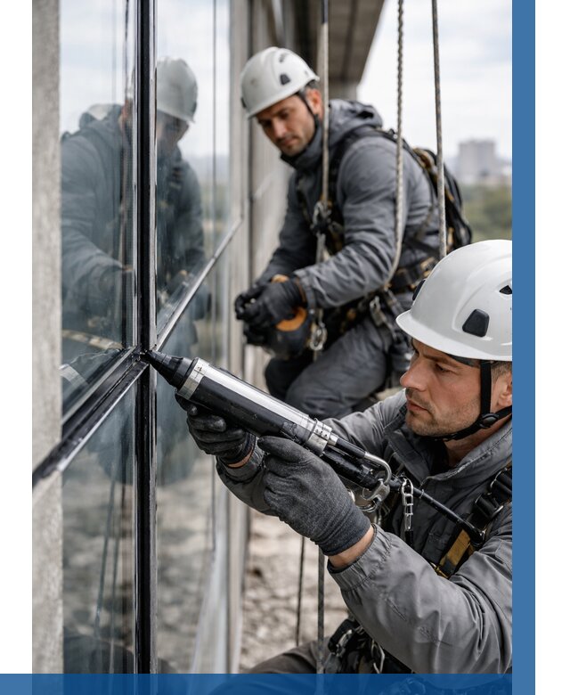 Герметизация витражных швов в Сочи от 672 р. | ВЫСОТНИК-Счи