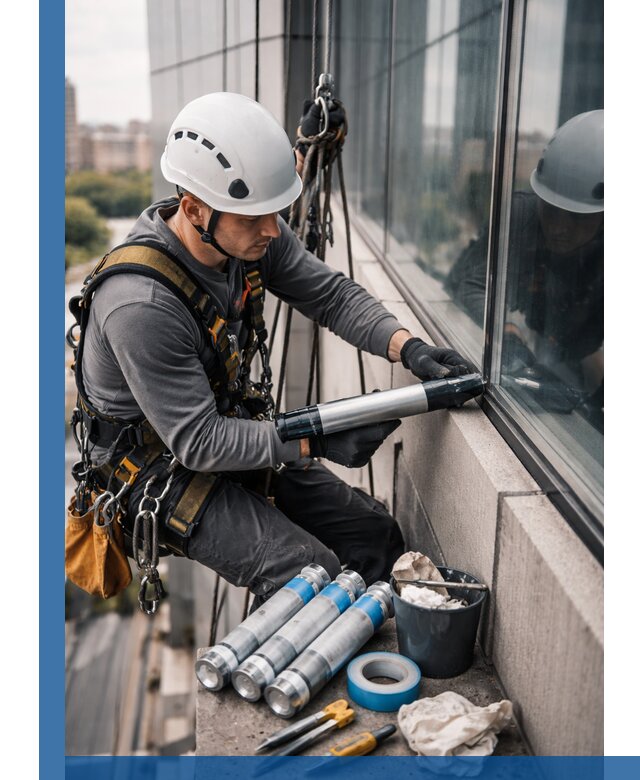 Герметизация стыков витража в Сочи для герметичных фасадов