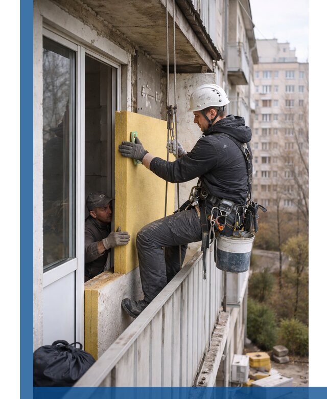 Профессиональное утепление балкона снаружи в Сочи под ключ