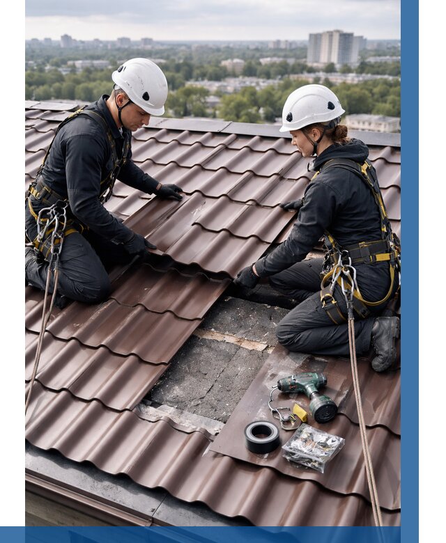 Ремонт металлочерепицы на крыше в Сочи от 930 р. | ВЫСОТНИК-Счи