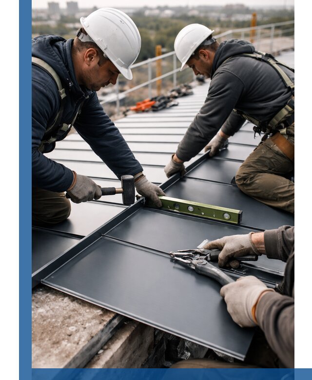 Монтаж фальцевой кровли в Сочи для промышленных зданий