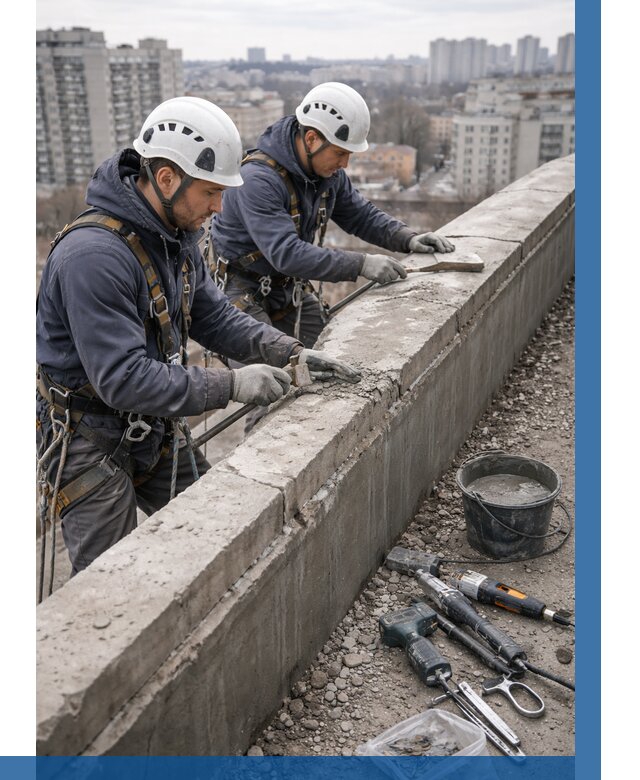 Ремонт парапета на кровле в Сочи от 1550 р. | ВЫСОТНИК-Счи