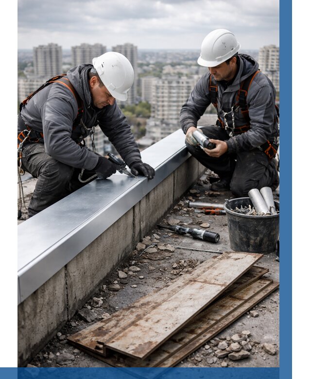 Замена парапетных крышек под ключ в Сочи от 1240 р. | ВЫСОТНИК-Счи