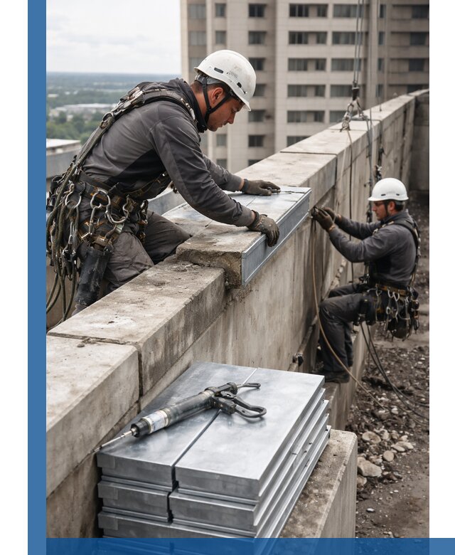 Замена парапетных крышек и установка новых в Сочи