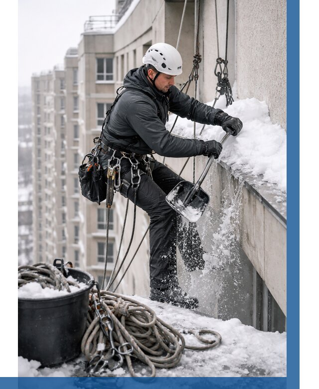 Очистка карнизов от снега в Сочи от 310 р. | ВЫСОТНИК-Счи