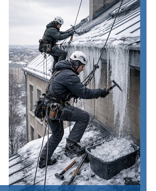 Удаление наледи с кровли в Сочи от 5685 р. | ВЫСОТНИК-Счи