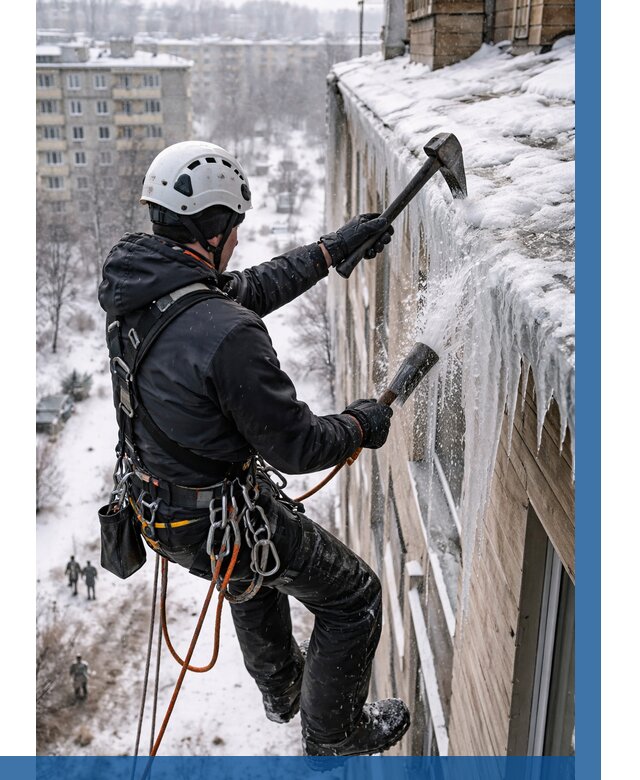 Сбивание сосулек с крыши в Сочи по цене от 4651 р. | ВЫСОТНИК-Счи