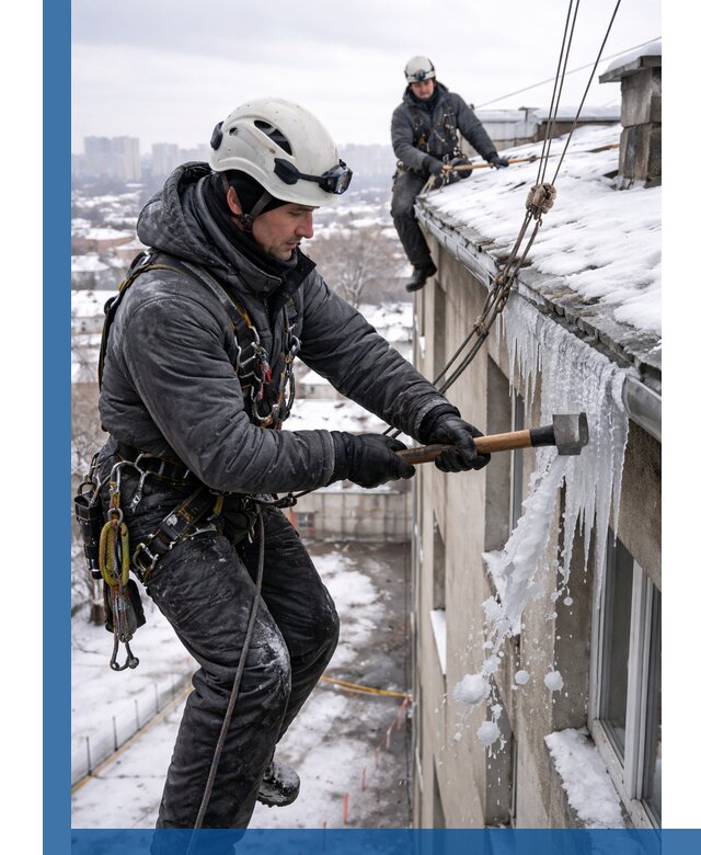 Сбивание и удаление сосулек с крыши в Сочи безопасно