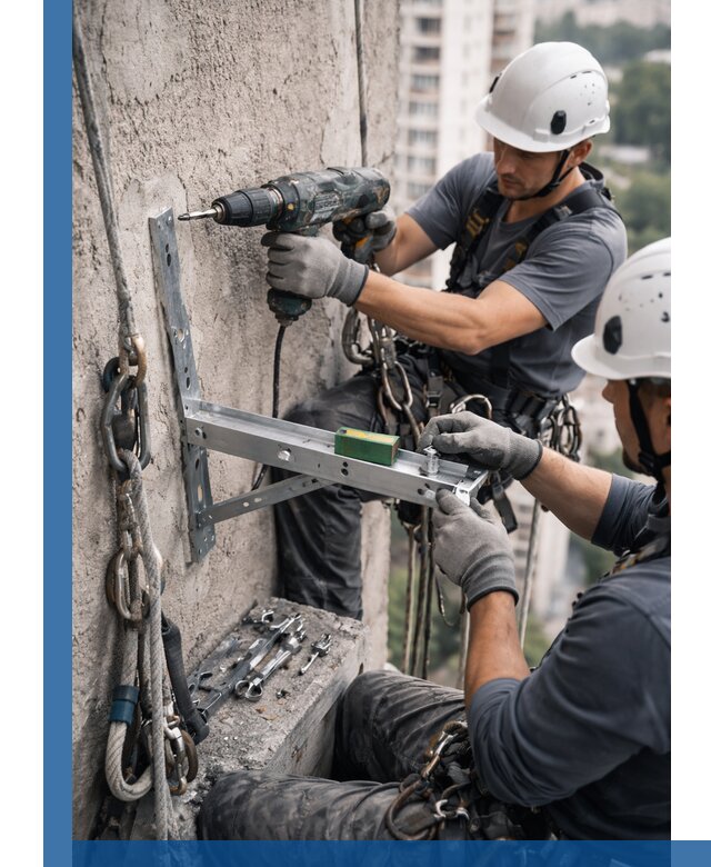 Установка кронштейнов кондиционера и крепежа в Сочи