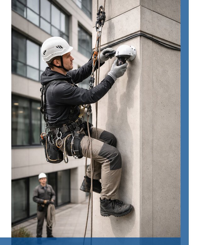 Монтаж камер видеонаблюдения на фасаде в Сочи от 8786 р.-ВЫСОТНИК-Счи