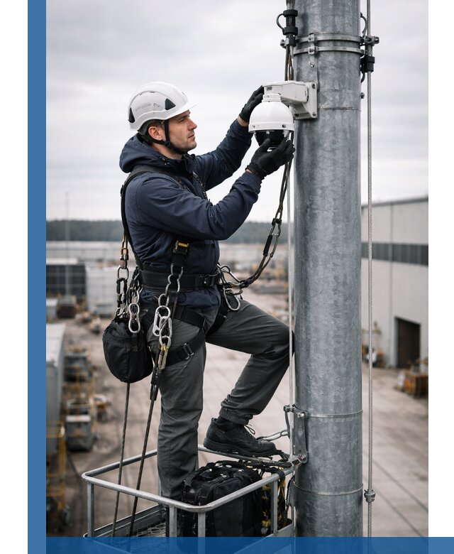 Профессиональная установка видеокамер на мачте в Сочи