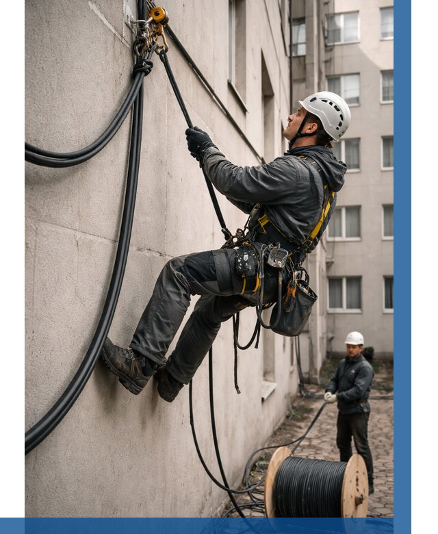 Протяжка кабеля питания на высоте в Сочи от 465 р. | ВЫСОТНИК-Счи