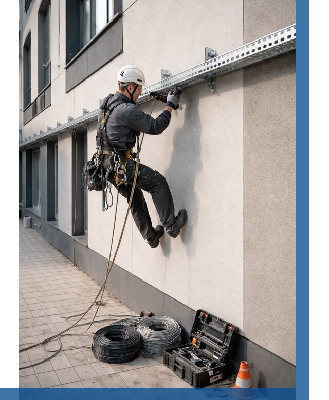 Монтаж кабельных лотков на фасаде в Сочи от 1240 р. | ВЫСОТНИК-Счи