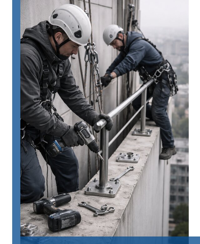 Монтаж перил на высоте в Сочи для жилых и промобъектов