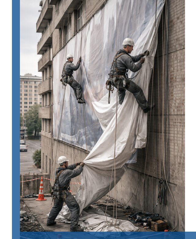 Демонтаж баннеров с фасада в Сочи оперативно и безопасно