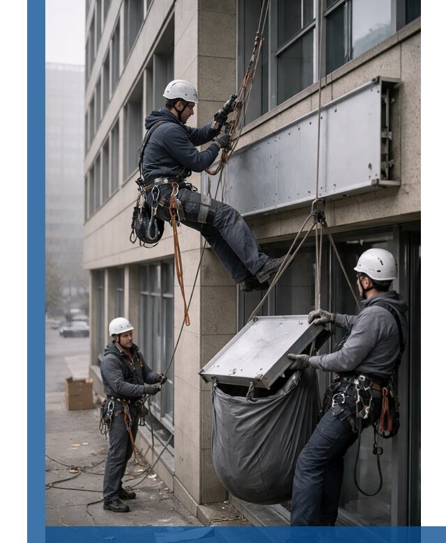 Демонтаж рекламной вывески с высотными работами в Сочи