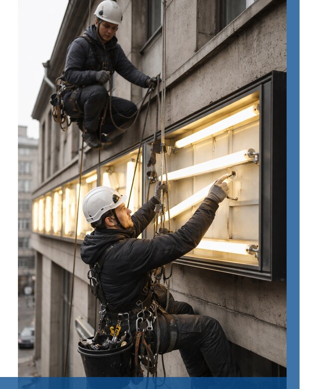 Замена ламп в вывеске в Сочи под ключ от 3618 р. | ВЫСОТНИК-Счи
