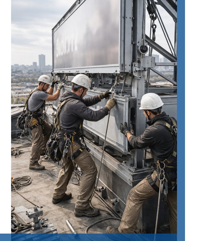 Монтаж крышной рекламной конструкции в Сочи от 62016 р.|ВЫСОТНИК-Счи