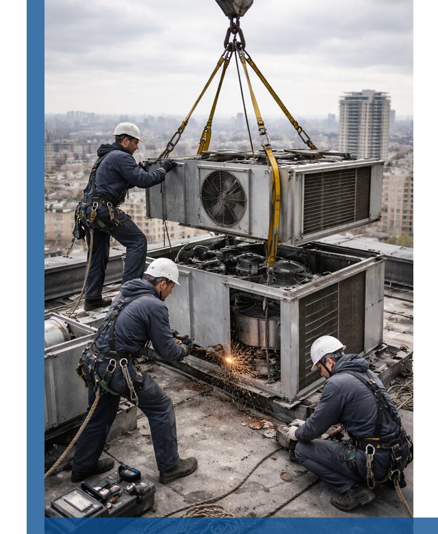 Демонтаж крышной установки в Сочи любой сложности