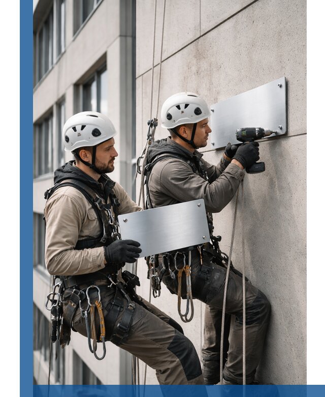 Монтаж табличек и указателей в Сочи для зданий и сооружений