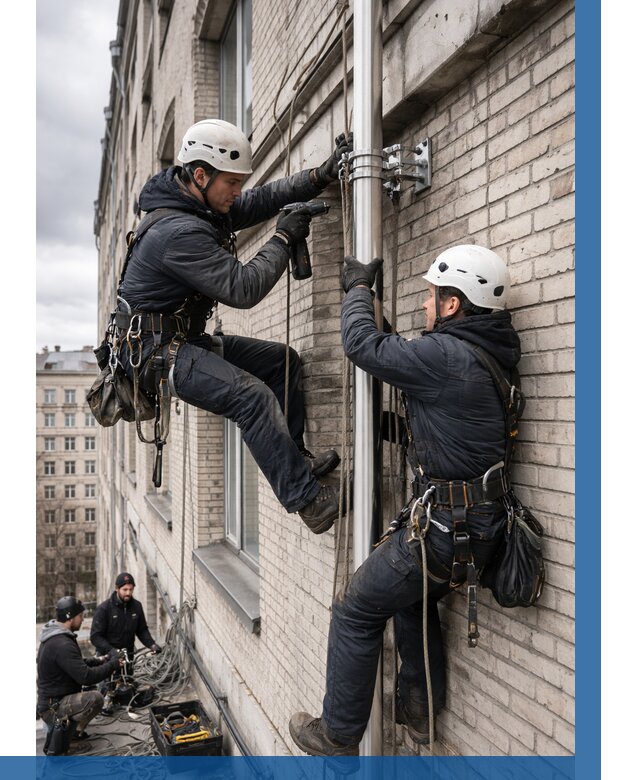 Монтаж флагштока на здании в Сочи от 6718 р. | ВЫСОТНИК-Счи