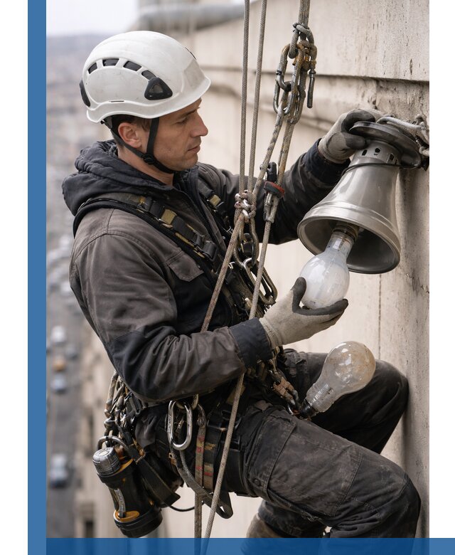 Замена ламп на высоте в Сочи профессионально и быстро