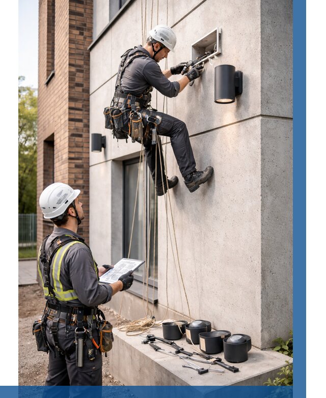 Монтаж фасадного освещения в Сочи от 2584 р. | ВЫСОТНИК-Счи