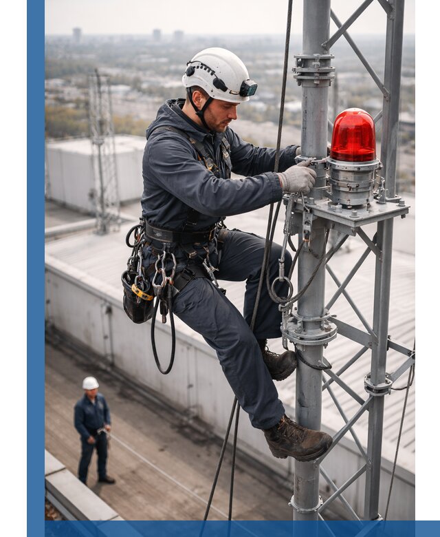 Монтаж заградительных огней и обслуживание объектов в Сочи