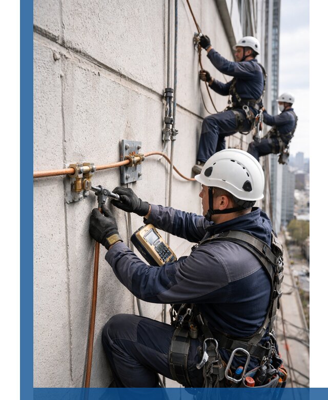 Монтаж системы заземления здания и молниезащиты в Сочи