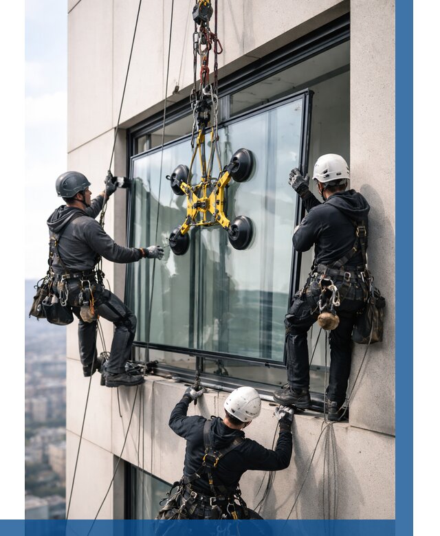 Монтаж стеклопакетов на высоте в Сочи от 3308 р. | ВЫСОТНИК-Счи