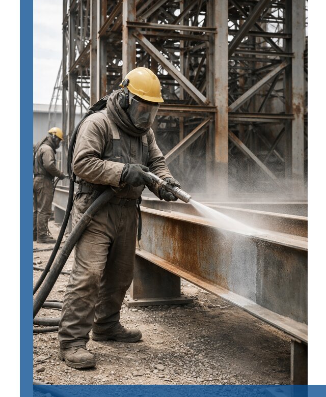 Пескоструйная очистка металлоконструкций в Сочи промышленная