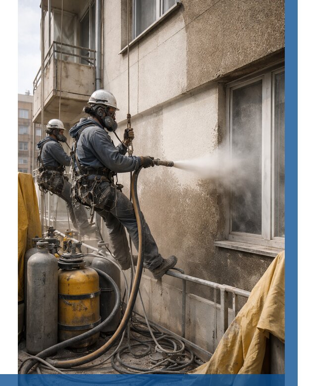 Пескоструйная очистка фасада в Сочи от 672 р. | ВЫСОТНИК-Счи