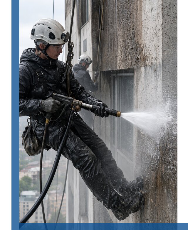 Гидроструйная очистка фасадов и конструкций в Сочи