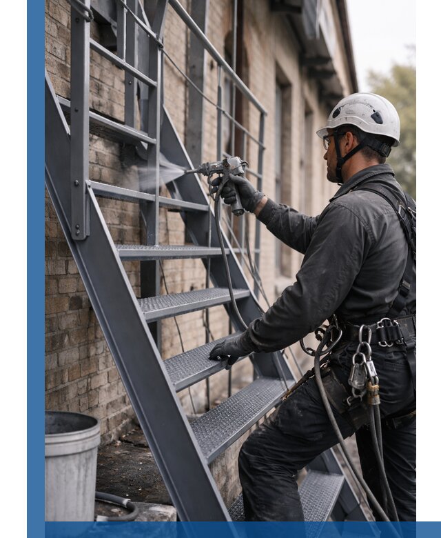 Покраска и антикоррозионная защита пожарных лестниц в Сочи