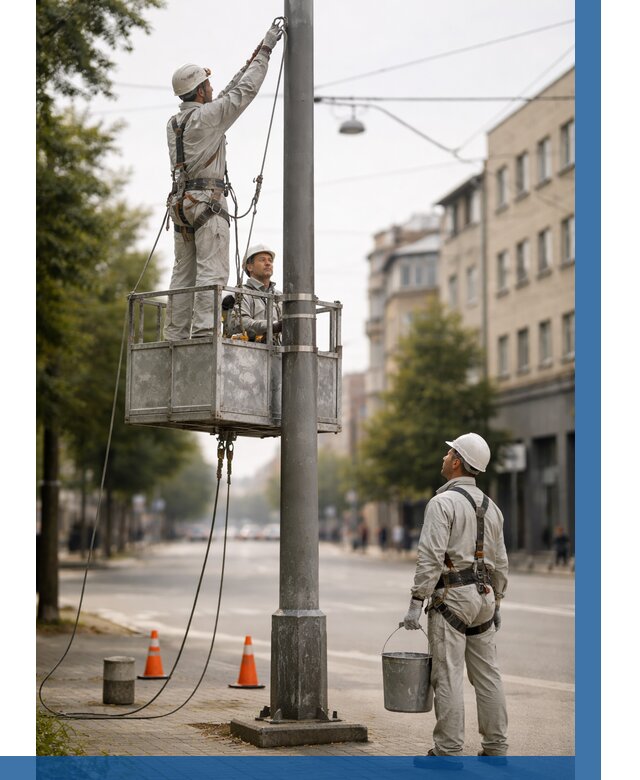 Покраска опор освещения в Сочи от 5168 р. | ВЫСОТНИК-Счи
