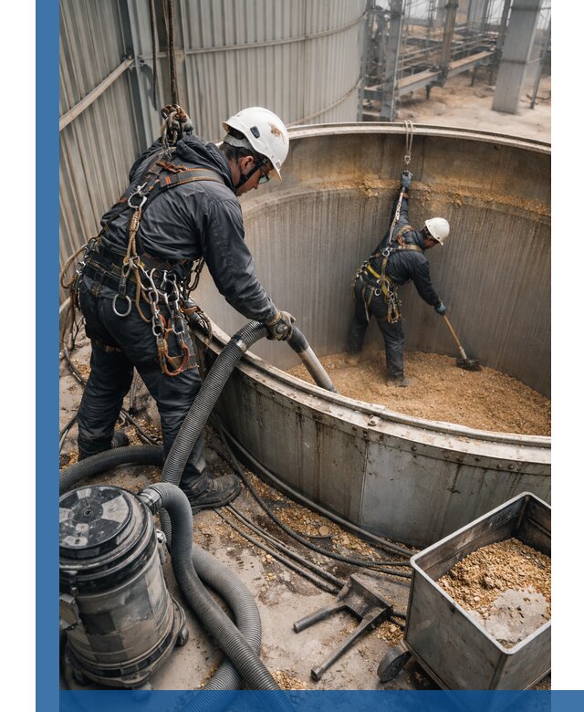 Профессиональная чистка зерновых бункеров в Сочи с выездом