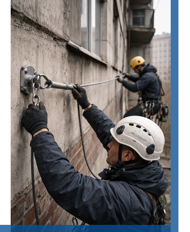 Монтаж анкерных линий в Сочи от 3101 р. | ВЫСОТНИК-Счи
